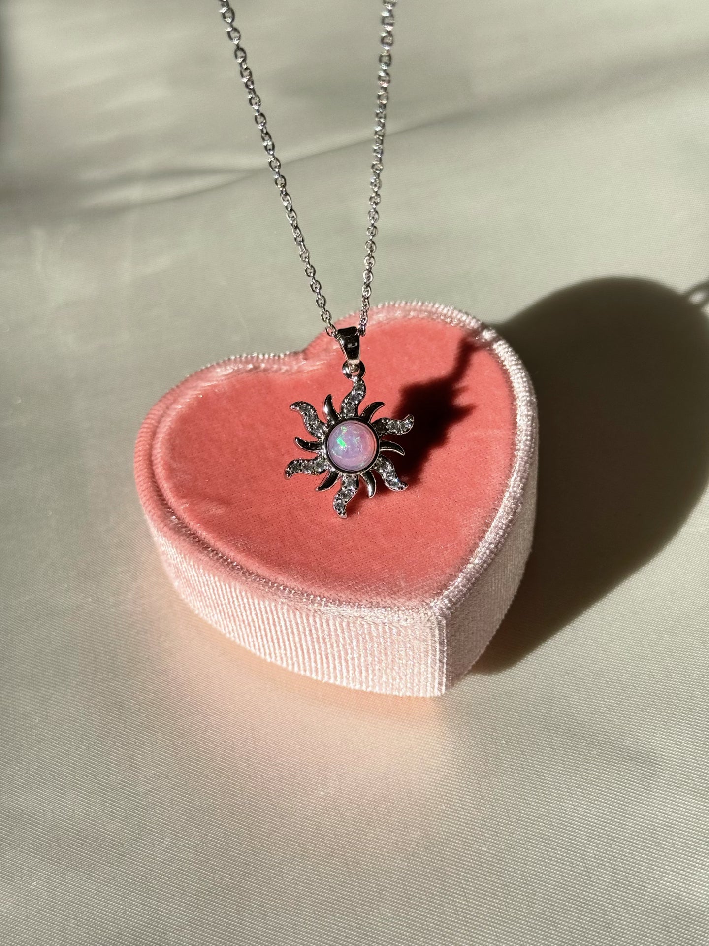 Collier Raiponce Soleil Opale en Acier Inoxydable