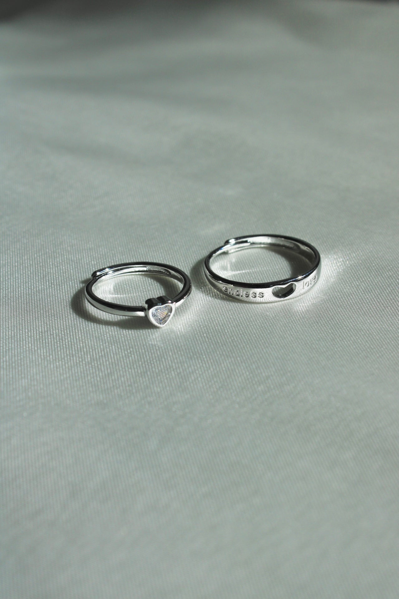 Endless Love Matching Heart Adjustable Rings