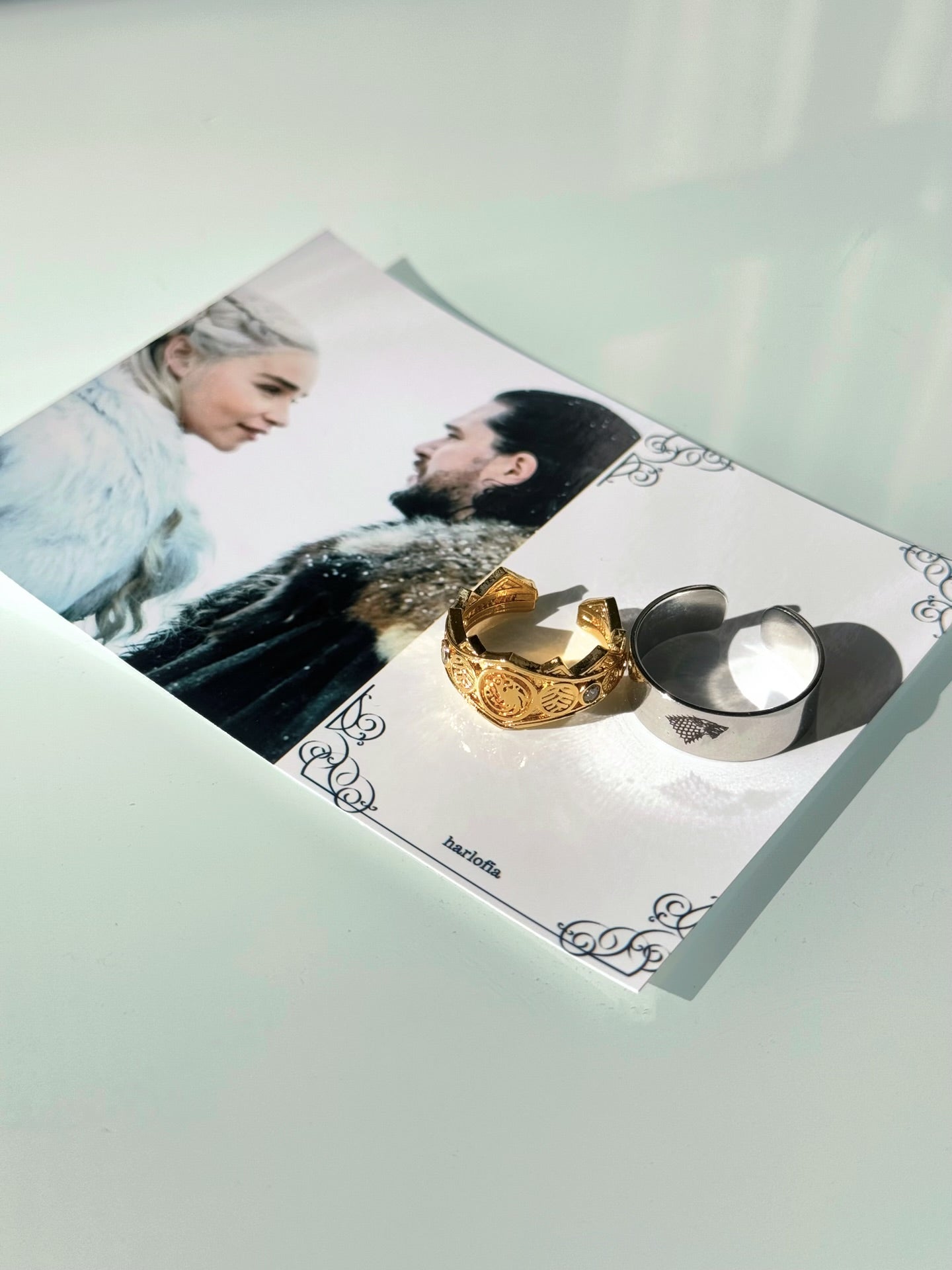 Daenerys & Jon Snow Couple Rings | GoT Inspired Couple Rings | Khaleesi and Jon Snow Adjustable Rings