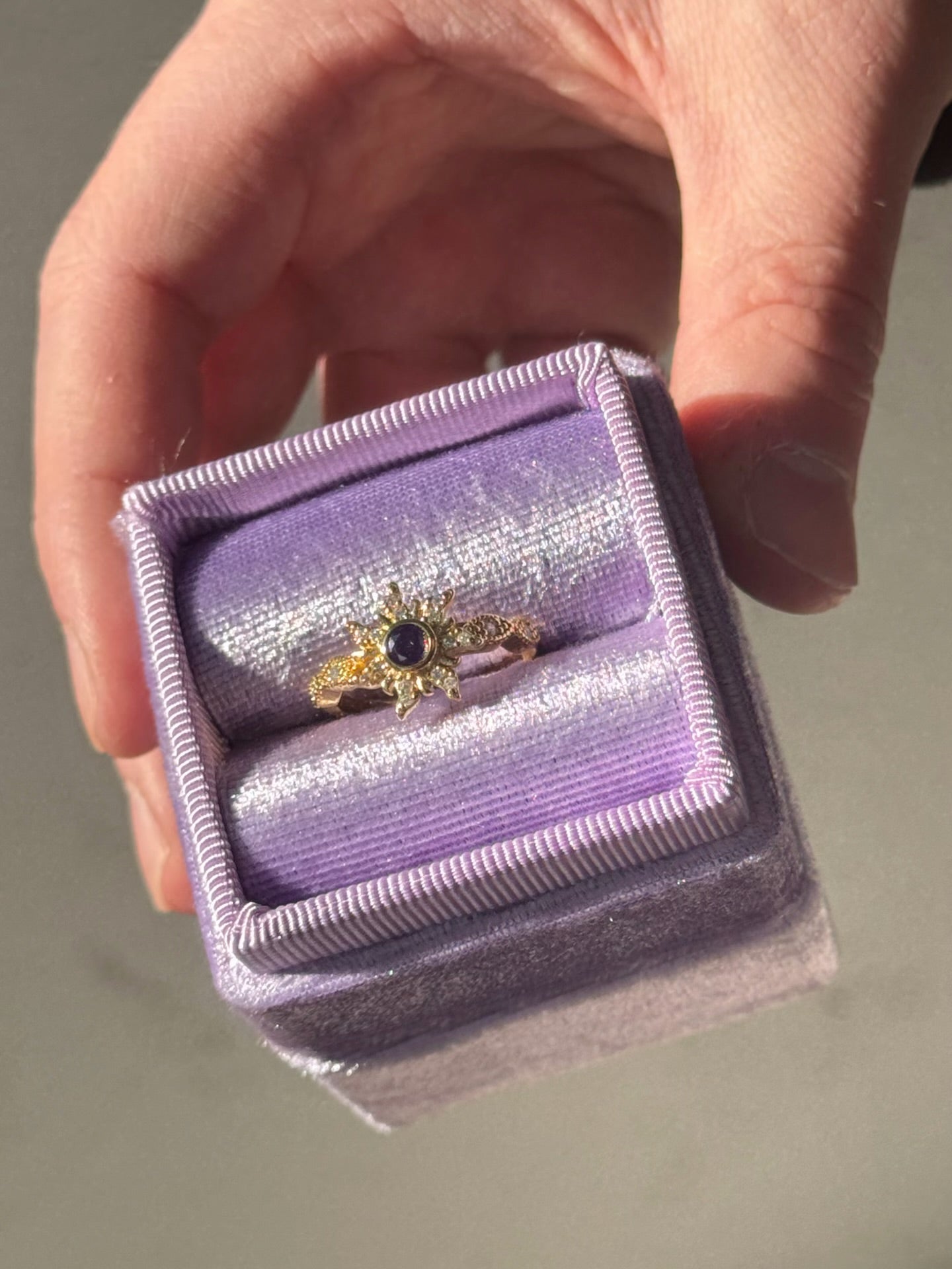 Purple Elegant Shiny Sun Rapunzel & Flynn Rider Inspired Couple Rings