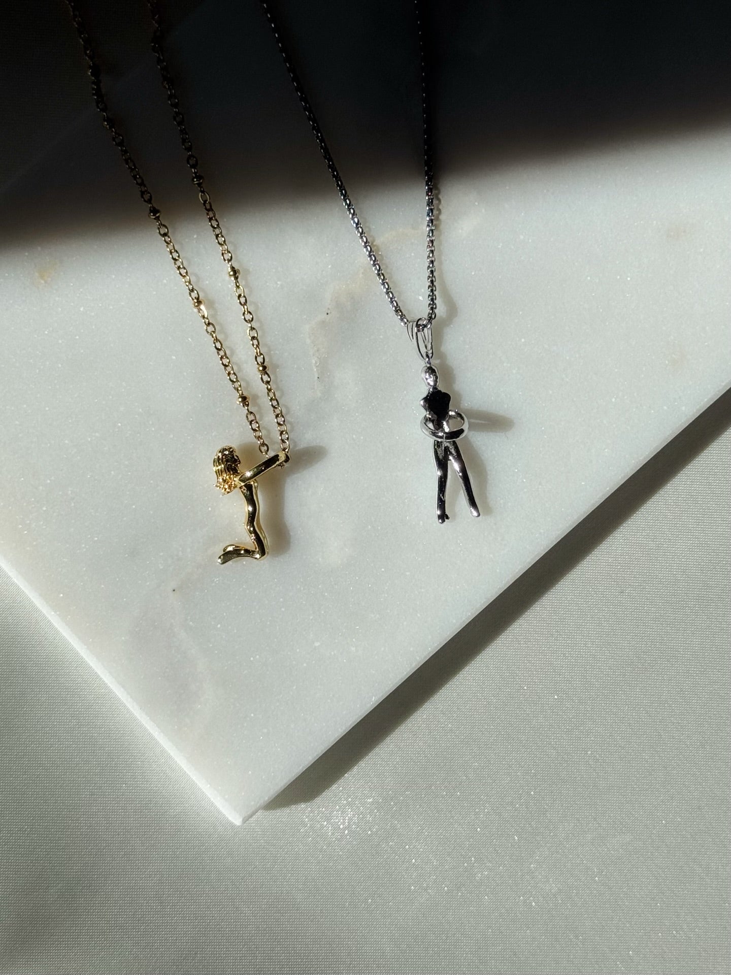 Couple Matching Stainless Steel Hug Me Necklace