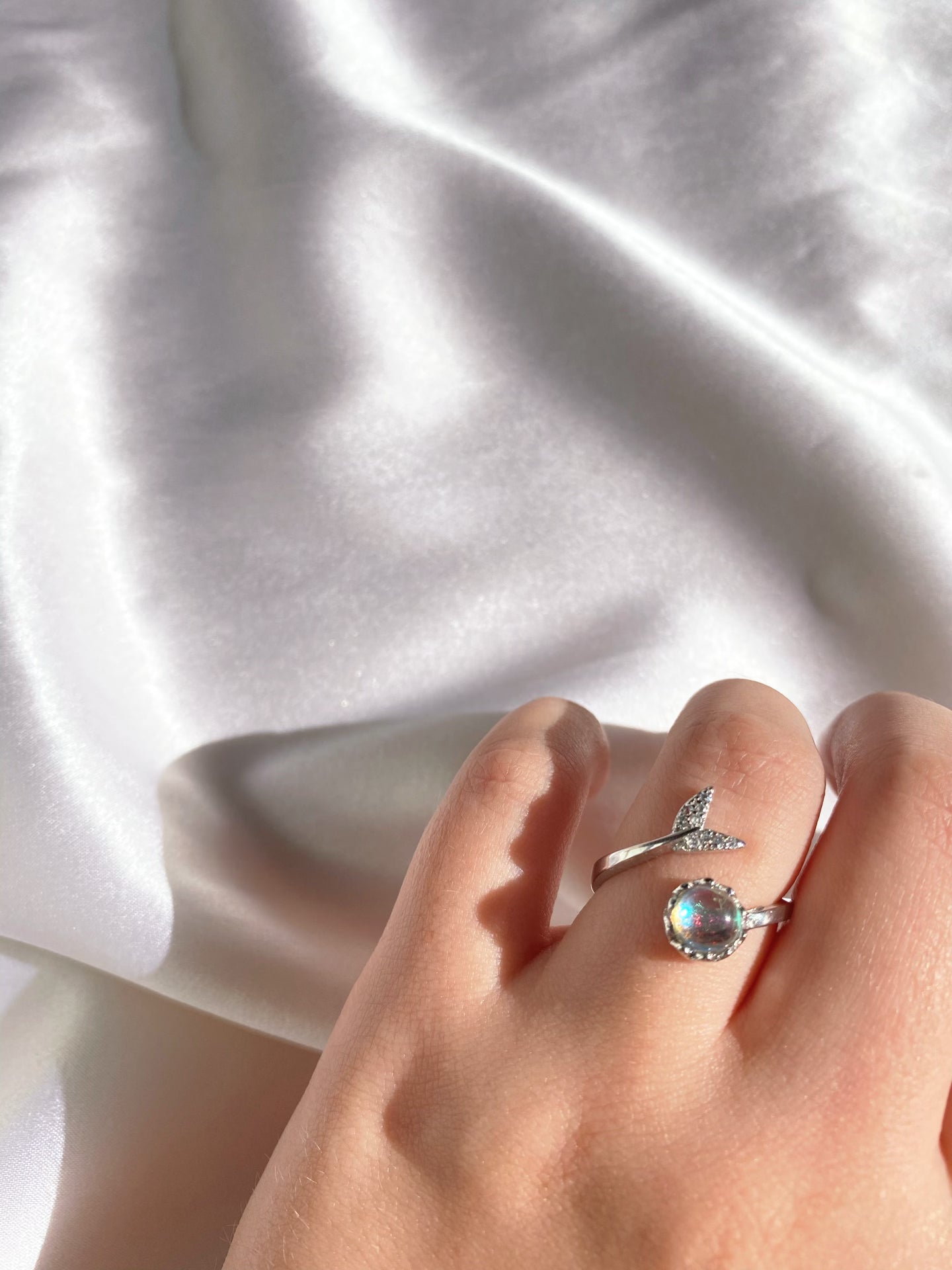 925 Sterling Silver Adjustable Mermaid Ring