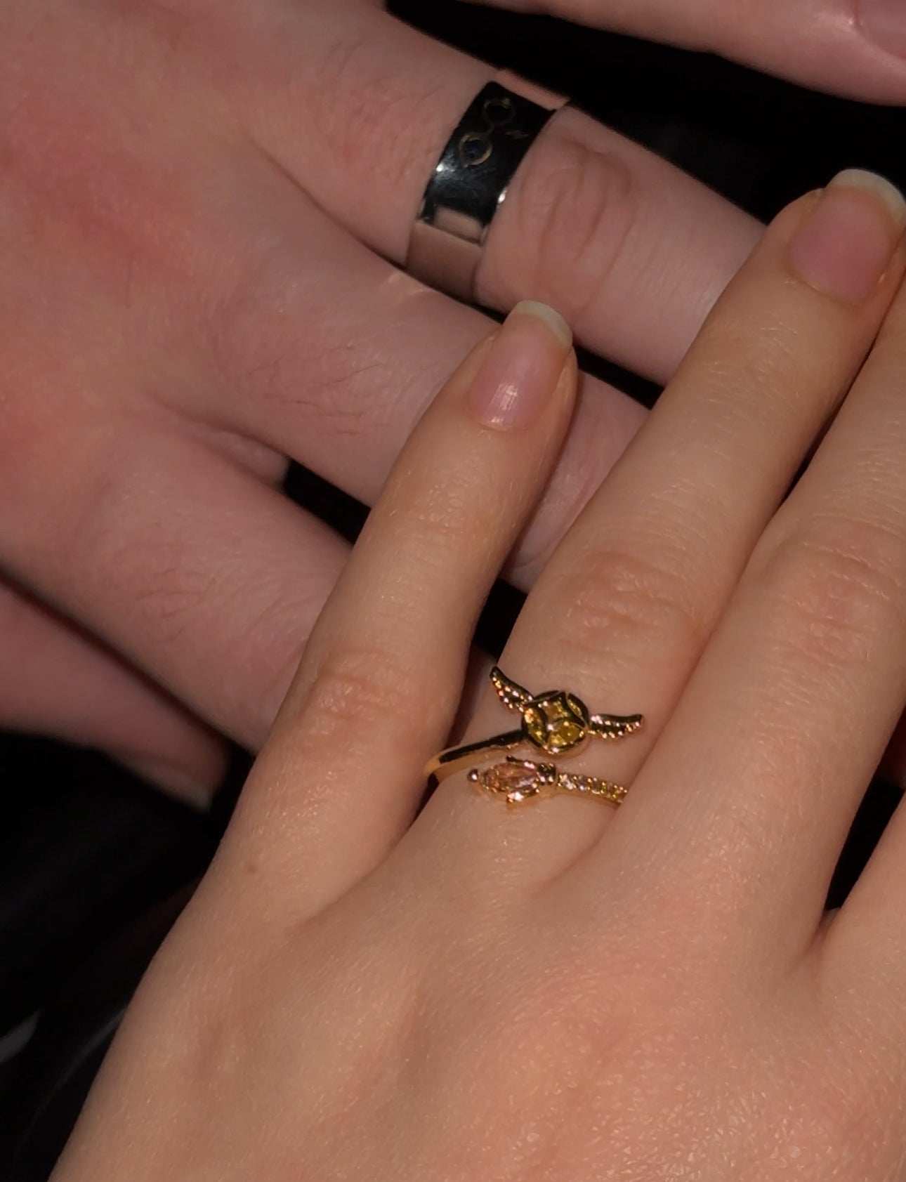 Harry Potter Inspired Golden Snitch Couple Ring
