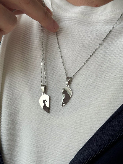 Stainless Steel Bat-Man & Cat-Woman Couple Necklaces