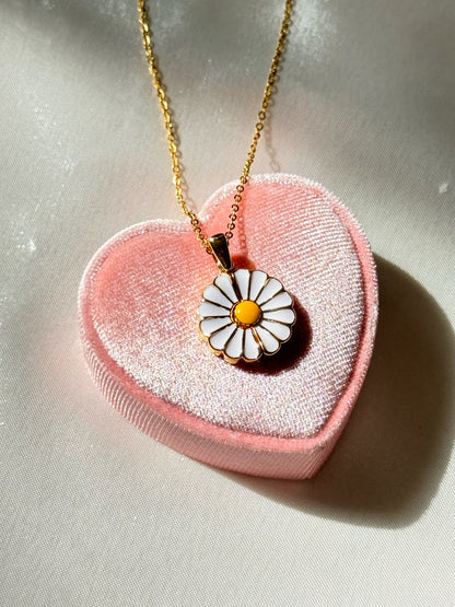 Collier Daisy en acier inoxydable avec message personnalisé caché