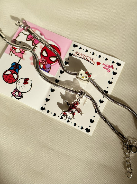 Spider X Hello Kitty Charm Bracelet Set