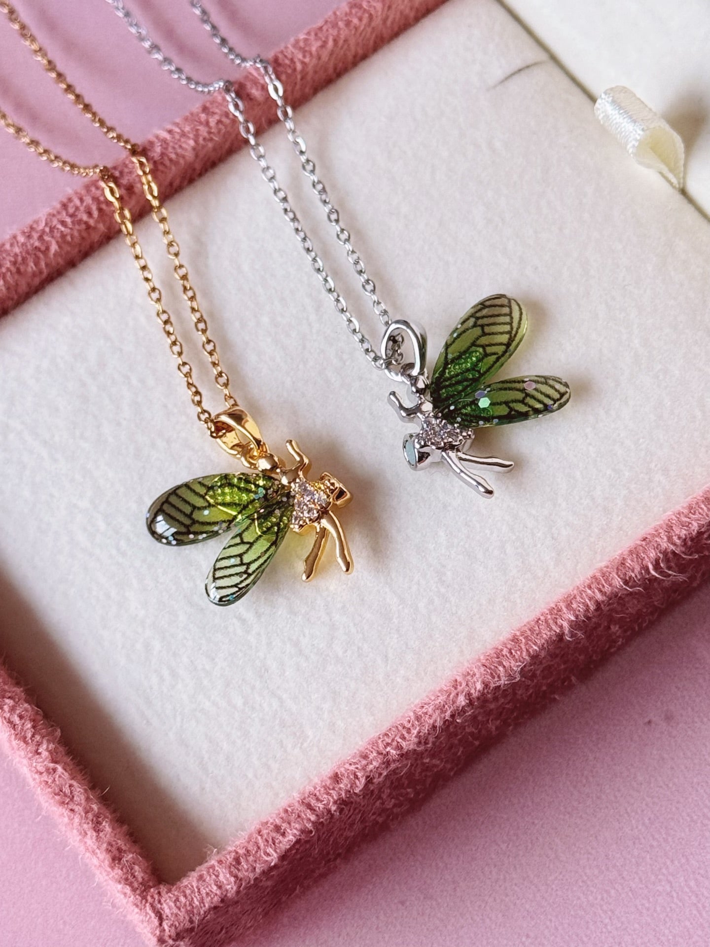 Stainless Steel Fairy Girl Best Friend Magnetic Necklace Set