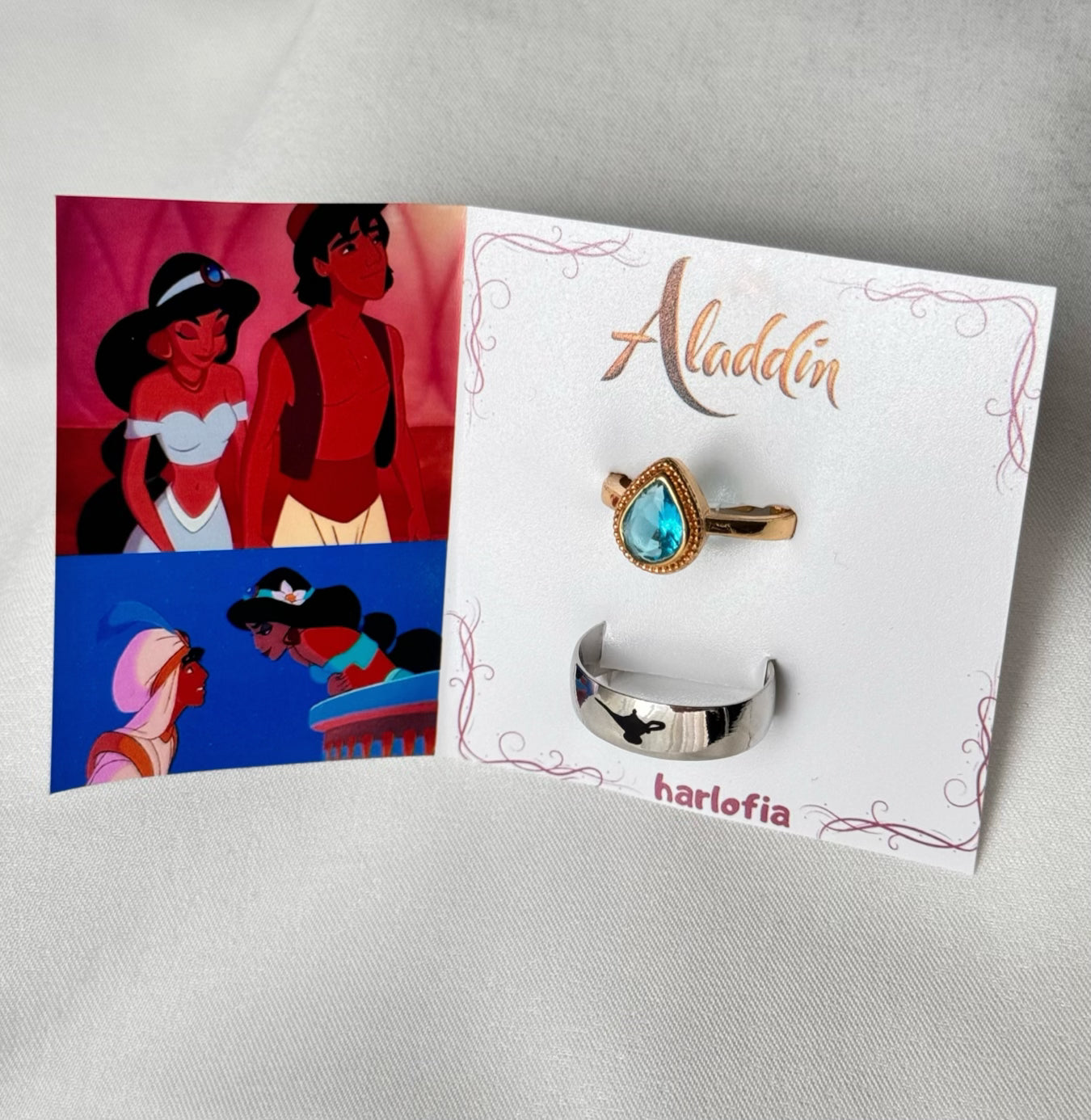 Aladdin & Jasmine Adjustable Couple Ring Set