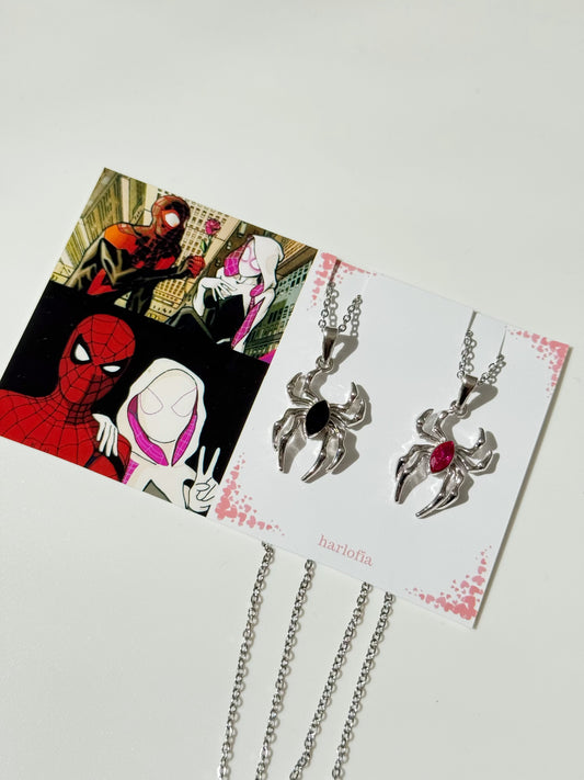 Stainless Steel Spiderman & Gwen Couple Necklaces