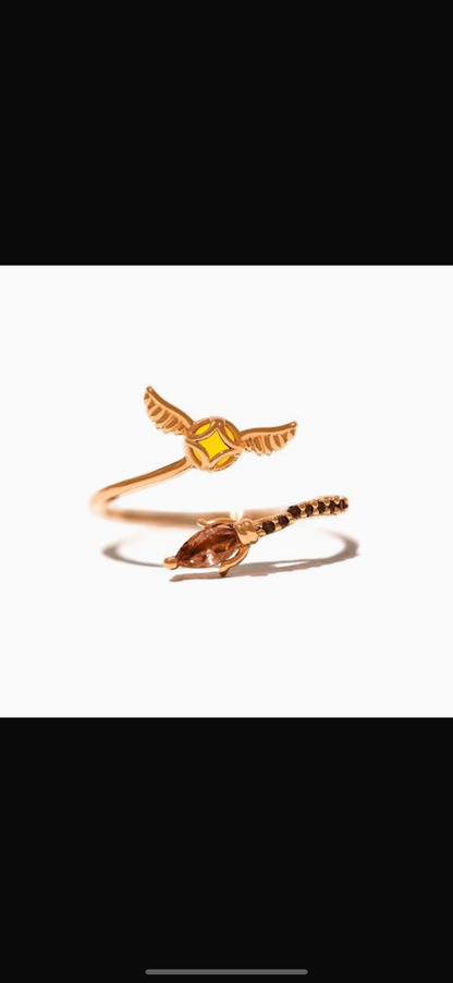 Harry Potter Inspired Golden Snitch Couple Ring