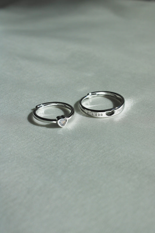 Endless Love Matching Heart Adjustable Rings