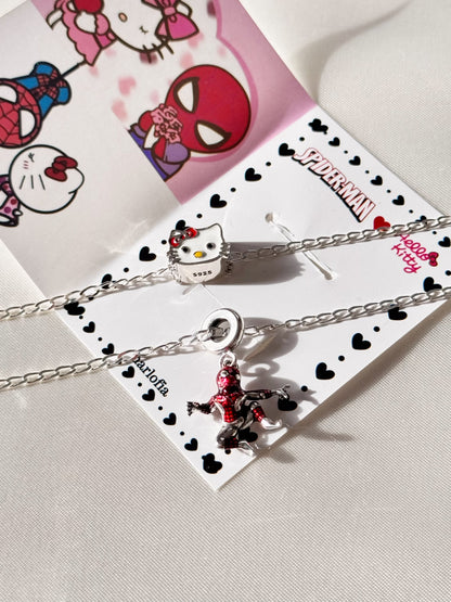 925 Sterling Silver Hello Kitty - Spiderman Bracelets