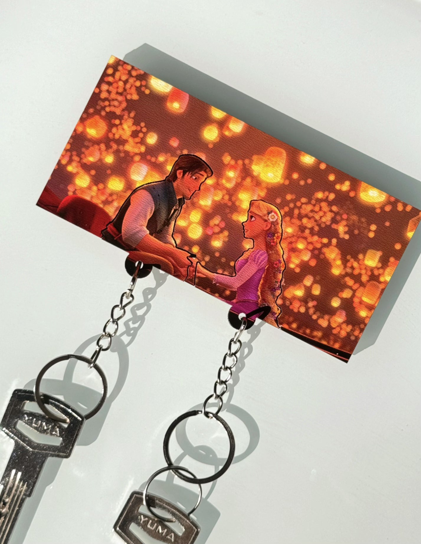 Rapunzel & Flynn Matching Wood Keychain Set