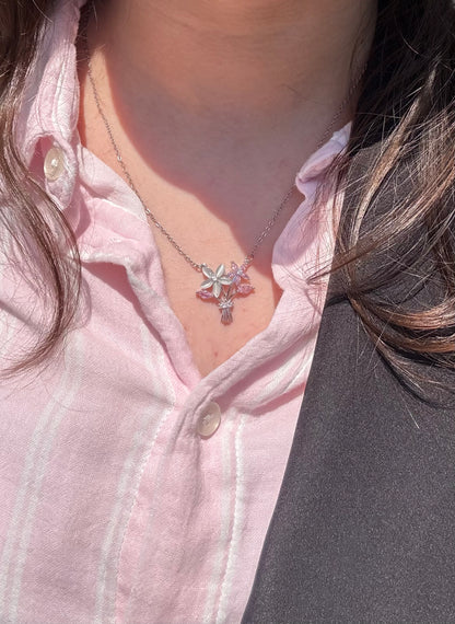 Stainless Steel Narcissus Flower Necklace