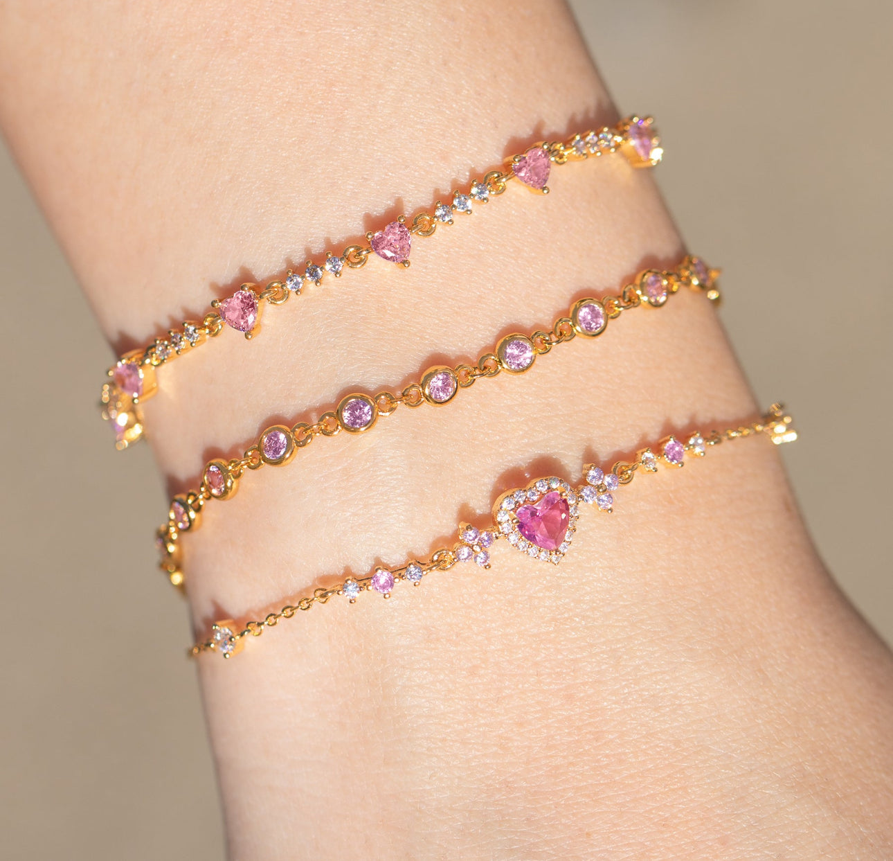 Gold Plated Pinky Heart Amoremi Bracelet