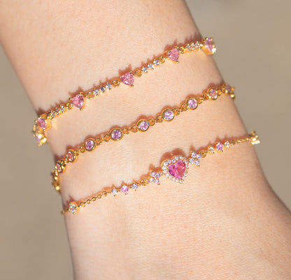 Gold Plated Pinky Heart Amoremi Bracelet