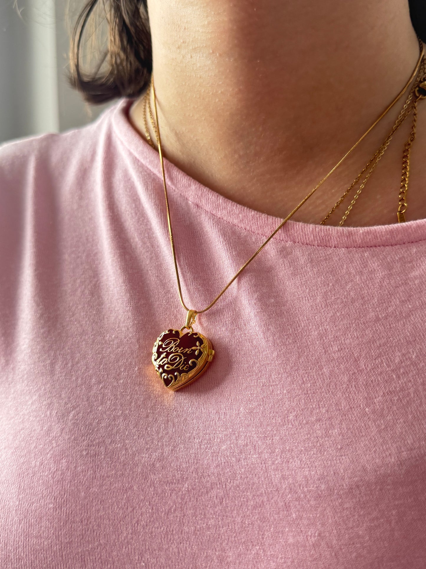 Stainless Steel LDR Born To Die Locket Necklace