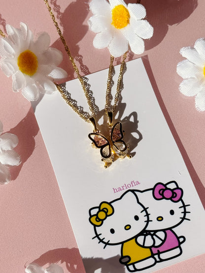 Shiny Butterfly Friendship Necklaces