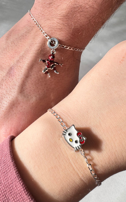 925 Sterling Silver Hello Kitty - Spiderman Bracelets