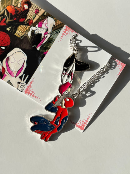 Spiderman-Gwen Kissing Couple Necklaces (Miles & Gwen Necklaces)