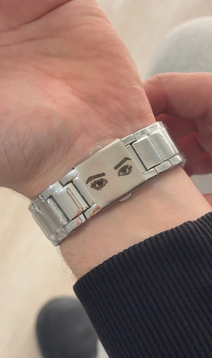 Stainless Steel Personalized Eye Printed Watch