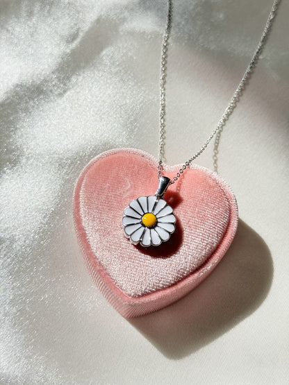 Collier Daisy en acier inoxydable avec message personnalisé caché