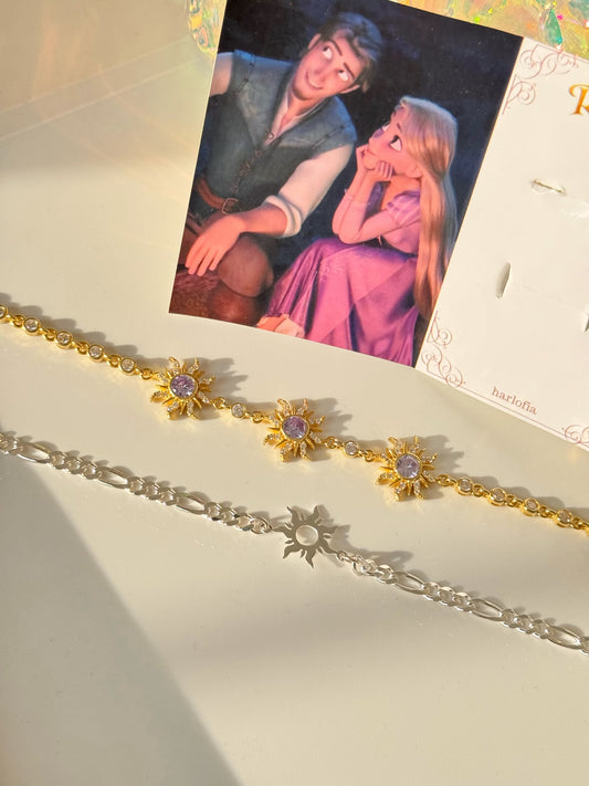 925 Sterling Silver Rapunzel & Flynn Sun Bracelets