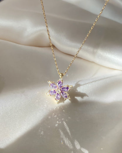 925 Birth Month Flower Aster Necklace, Birthstone Flower, Aster Flower Charm, September Birth Flower, Flower Ideas, Necklace For Flower Girl