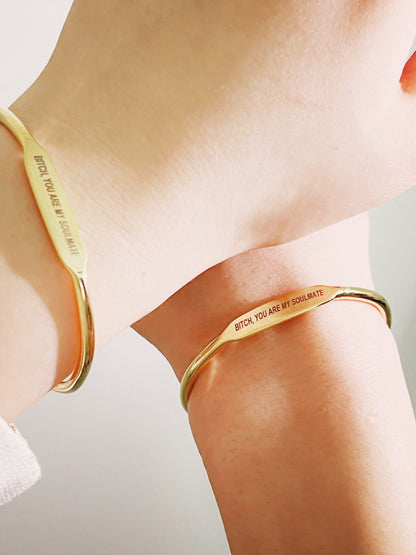 Bitch, You Are My Soulmate Euphoria Bangle Bracelet , 2pcs Best Friend Bracelet, BFF Friendship Bracelet, Euphoria Friendship Bracelet