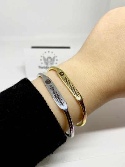 Custom Music Scan Code Couple Bracelet, Soundwave Gold-Silver Bracelet, Song Bracelet, Personalized Code Bracelet, Customized Music Engraved