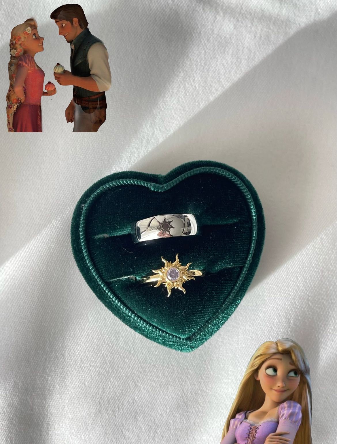 Rapunzel & Flynn Sun Couple Rings, Rapunzel and Flynn Jewelry, Couple Gift Ideas, Rapunzel Sun Rings Tangled Jewelry , Enredados Ring